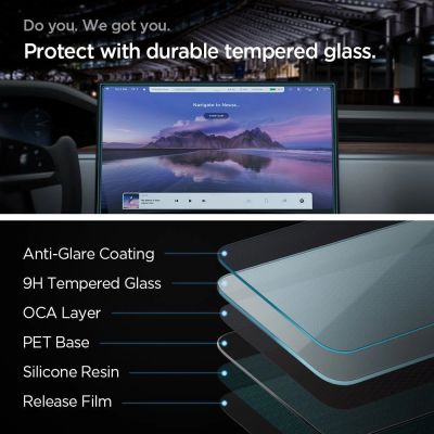 11. Spigen Glas.tR EZ Fit gehärtetes Glas für Tesla Model X 2022 / Model S 2021 – Schwarz