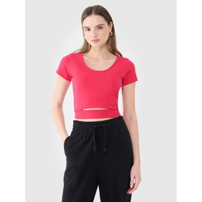 Damen Crop Top schlichtes T-Shirt 4F 4FRSS25TTSHF2695-54S