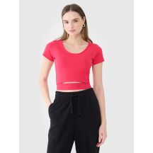 Damen Crop Top schlichtes T-Shirt 4F 4FRSS25TTSHF2695-54S