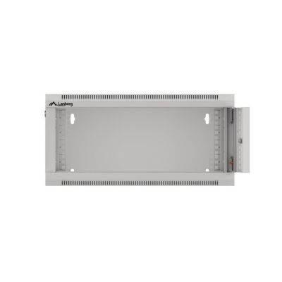 4. LANBERG Wandschrank 19" 4HE 570x600 Schnellmontage (Grau, flach verpackt) WFFA-5604-10S
