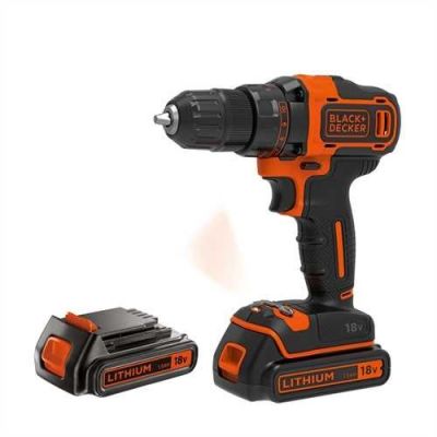 18V Black+Decker Akku-Bohrschrauber [BDCDD186KB-QW] Li-Ion, 2x1,5Ah
