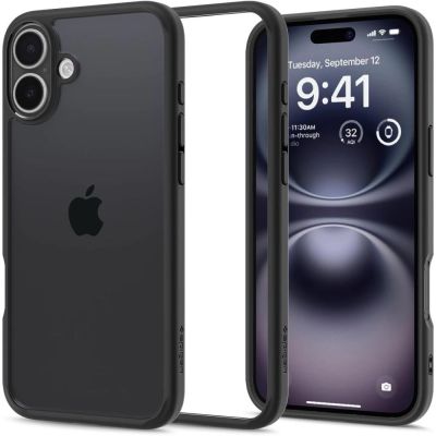 Spigen Ultra Hybrid-Hülle für iPhone 16 – mattschwarz