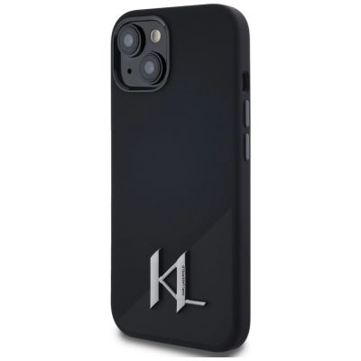 2. Karl Lagerfeld Silicone Shadow Metal Initial MagSafe Case für iPhone 15 Schwarz