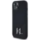 2. Karl Lagerfeld Silicone Shadow Metal Initial MagSafe Case für iPhone 15 Schwarz