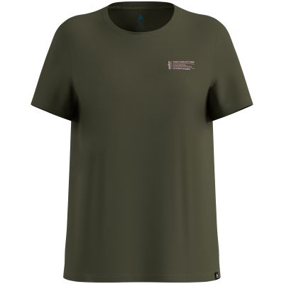 Damen-Kurzarmshirt ODLO T-Shirt Crew Neck S/S COTTON BLEND UNLIMITED, grün