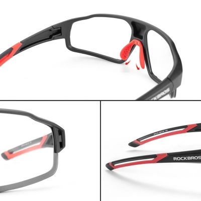 5. Rockbros SP216BK Photochrome UV400-Fahrradbrille, Schwarz und Rot