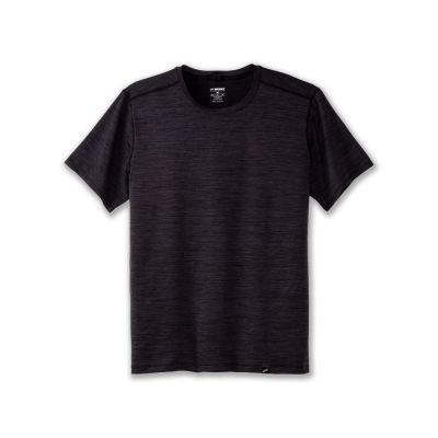 6. Luxe Kurzarm-Lauf-T-Shirt für Herren, Schwarz