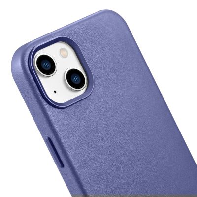 9. iCarer Case Lederhülle Echtleder iPhone 14 Plus Hellviolett (MagSafe-kompatibel)
