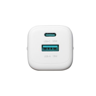 7. Joyroom JR-TG7 33W USB-A + USB-C Wandladegerät mit 30W USB-C - Lightning 1m Kabel - weiß