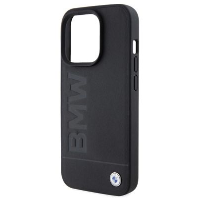 6. BMW Leder Hot Stamp iPhone 15 Pro Max Hülle - Schwarz