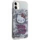 4. Hello Kitty IML Kitty On Bricks Graffiti Hülle für iPhone 11 / Xr – weiß