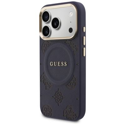 2. Guess Peony Hot Stamp MagSafe Hülle für iPhone 17 Pro Max - Blau