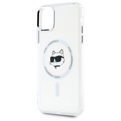 6. Karl Lagerfeld IML Metal Choupette Head MagSafe iPhone 11 Hülle - Weiß