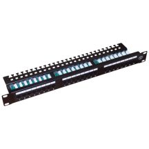 Patchpanel A-LAN mit Ablage, schwarz PK013 (1U; 19"; Kat. 5e; UTP; 24xRJ-45)