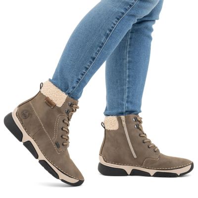 7. Gefütterte Damen-Lederboots im Trekking-Stil, braun, Rieker 45925-25