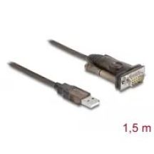 DeLOCK Adapter USB 2.0 Typ-A auf 1 x serieller RS-232 D-Sub 9-poliger Stecker mit Schrauben, 1,5 m