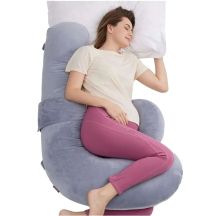 Momcozy PP007 | F-förmiges Schwangerschaftskissen | Grau