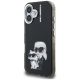 2. Karl Lagerfeld IML Aquarelle Karl & Choupette & Logo iPhone 16 Hülle - Schwarz