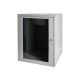 11. Digitus DYNAmic 19" 16HE Wand-Netzwerkschrank 600x450 mm, Glastür, grau, ungeteilt, montiert, 60 kg