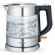 SEVERIN Wasserkocher, Glas und Stahl, Fassungsvermögen 1 l, verdeckte Heizung, Antikalkfilter, Kontrollleuchte, Leistung 2200 W WK3468