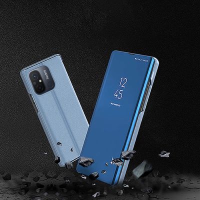 8. Clear View Hülle für Xiaomi Redmi 11A / Poco C55 / Redmi 12C Klapphülle schwarz