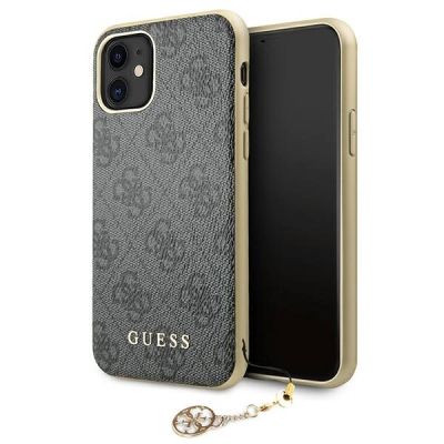 Guess GUHCN61GF4GGR iPhone 11 6.1" / Xr Grau/Grau Hartschale 4G Charms Collection
