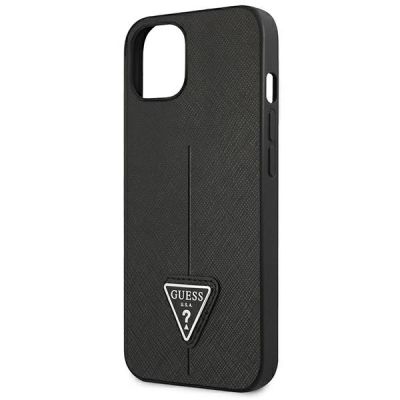 6. Guess GUHCP14MPSATLK iPhone 14 Plus 6,7 "schwarz / schwarzes Hardcase SaffianoTriangle Logo