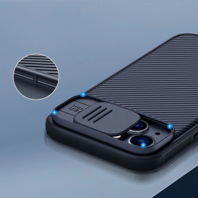 10. Nillkin CamShield Pro Magnetische Hülle iPhone 14 Plus Cover Kameraschutz Schwarz (mit MagSafe)
