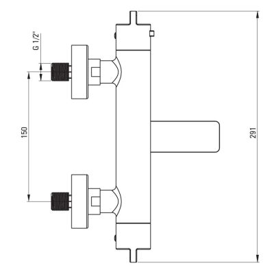 3. DEANTE Thermostatischer Badewannenmischer mit klappbarem Auslauf BCH_01BT