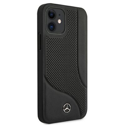 4. Mercedes Leder Perforated Area Case für iPhone 12 mini - Schwarz
