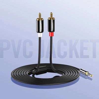 16. Ugreen AV116 10591 Audio-Miniklinkenkabel 3,5 mm (männlich) / 2RCA (männlich) 5 m – schwarz