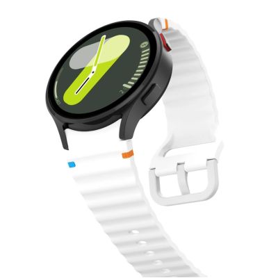 3. Tech-Protect Silikon-Sportarmband für Samsung Galaxy Watch 4/5/5 Pro/6/7/FE – Weiß