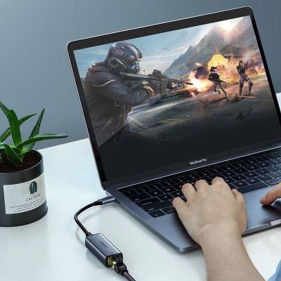 3. Ugreen externer Netzwerkadapter RJ45 - USB Typ C (1000 Mbps / 1 Gbps) Gigabit Ethernet grau (CM199)