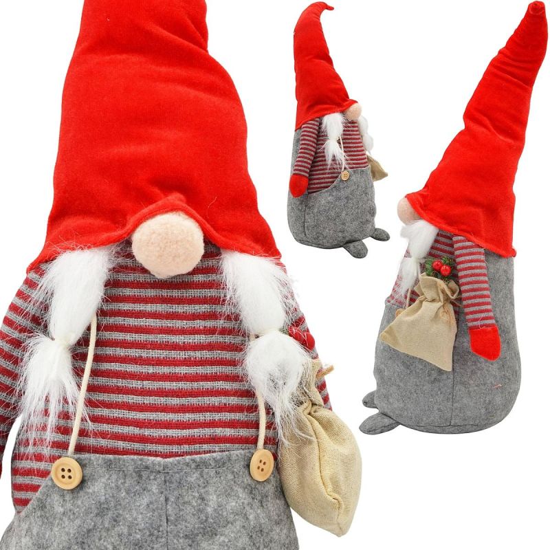 8. Dekorativer Weihnachtsmann, 50 cm, Mädchen mit Tasche und Beere