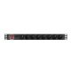 2. LANBERG Rack-Stromverteilerleiste 19" (1 HE, 16 A, 8 x 230 V PL, 2 m, Schwarz) PDU-08E-0200-BK