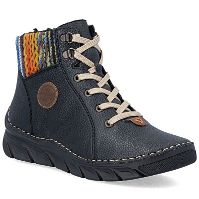 Rieker 55040-00 bequeme schwarze Damen-Ankle-Boots