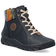 Rieker 55040-00 bequeme schwarze Damen-Ankle-Boots