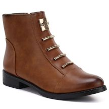 Damen-Stiefeletten flach, kamelfarben, M.Daszyński SA62-126
