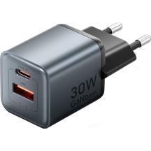 Vention 30-W-GaN-Ladegerät, 1× USB-A, 1× USB-C, schwarz