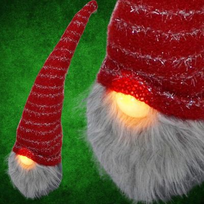 3. Gnok mit langem roten Hut und Glitzernase, 10 x 9 x 42 cm