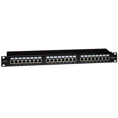 EmiterNet Panel 19" 24xRJ45 STP cat.6 (1U) mit Ablage