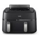 17. Philips Fritteuse der Serie 5000 NA551/00, Doppelfritteuse, 9 l, autonom, 2750 W, Heißluftfritteuse, Schwarz/Silber