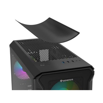 26. NATEC Genesis Irid 503 ARGB NPC-1559 Gehäuse (Micro-ATX, Mini-ITX; Schwarz)