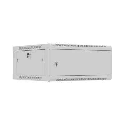 5. LANBERG Wandregalschrank 19" 4HE 600x600 GRAU METALLTÜR (BAUFLAUF)