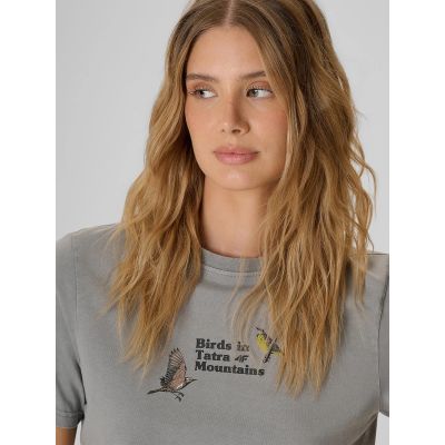 3. Locker geschnittenes Damen-T-Shirt mit Aufdruck 4F 4FKAW26TTSHF4502-26S
