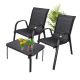 Klassisches Gartenmöbelset aus Textil aus dem Schwarzwald, zwei Stühle + schwarzer Tisch
