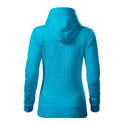 3. Malfini Cape Free W MLI-F1444 türkisfarbenes Sweatshirt