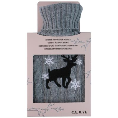 3. GUMMI-WÄRMWASSERFLASCHE MIT ALPINA-HÜLLE 0,7L RENTIER