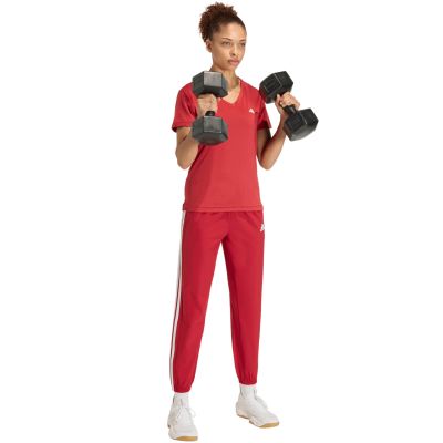 6. adidas Train Essentials 3-Streifen Webhose für Damen Rot KF8554