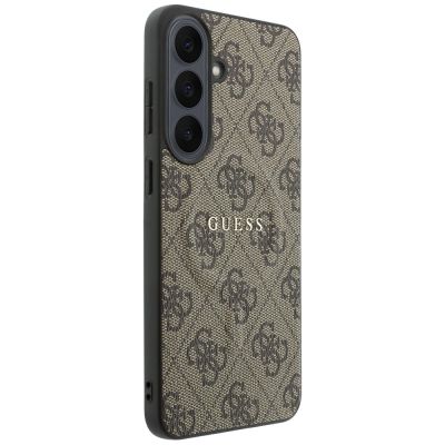 4. Guess Embossed 4G Ring Classic Logo MagSafe Hülle für Samsung Galaxy S26 FE – Braun